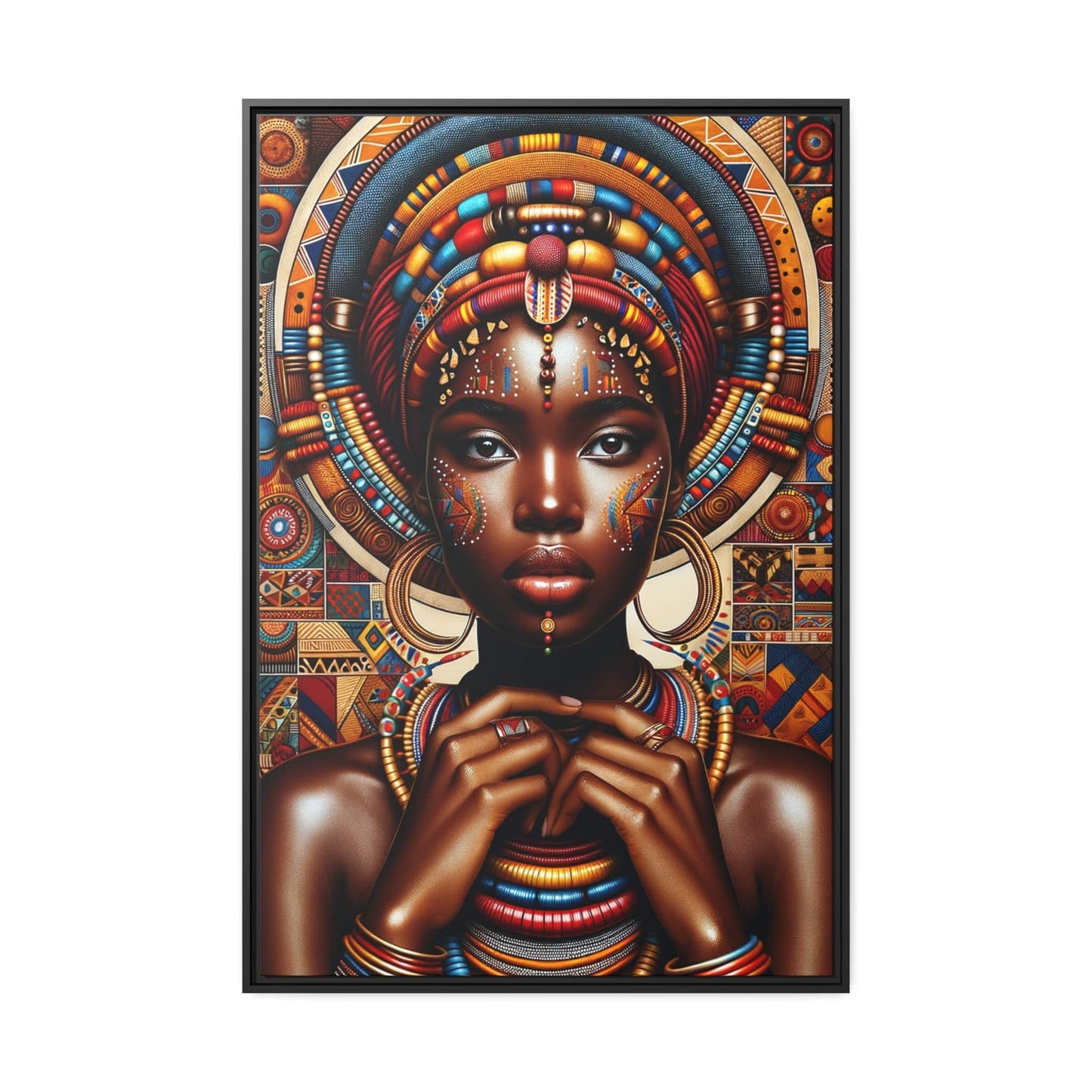 Tableau "L'éclat et la grâce de la femme africaine : hommage à la beauté et à la résilience" Canvanation