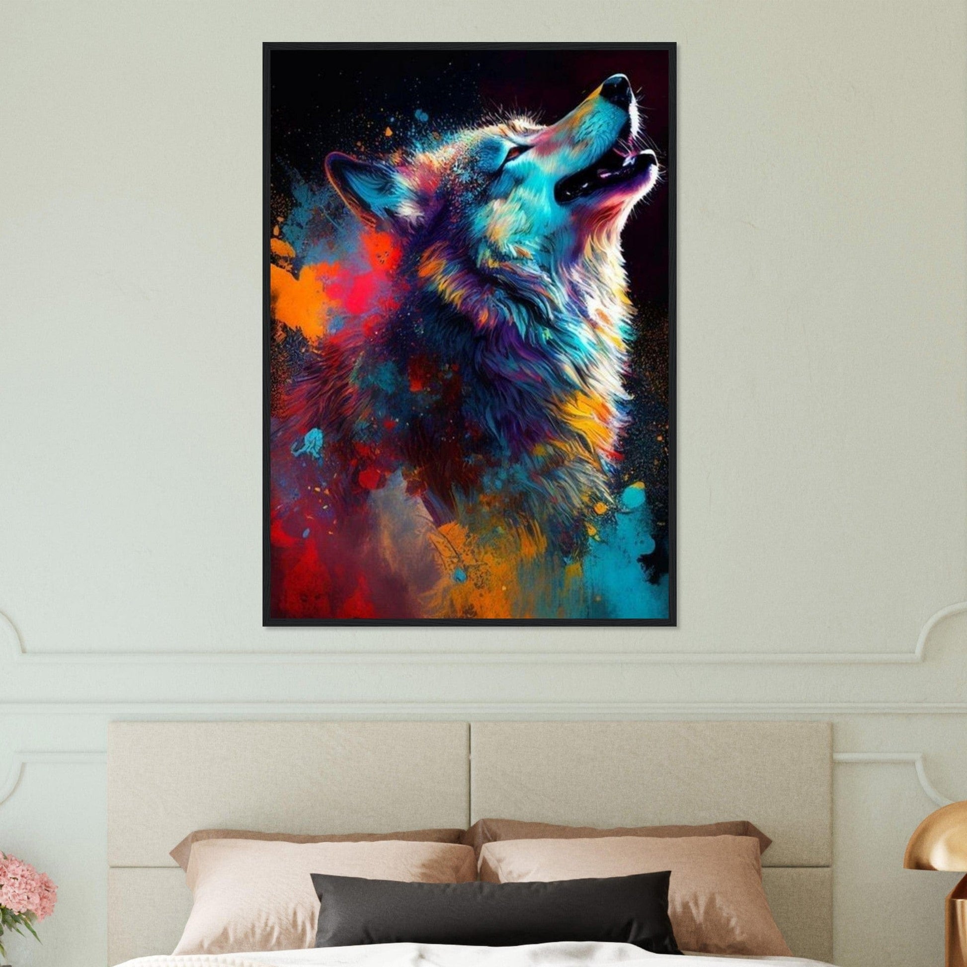 Tableau Loup Peinture Multicouleurs Canvanation