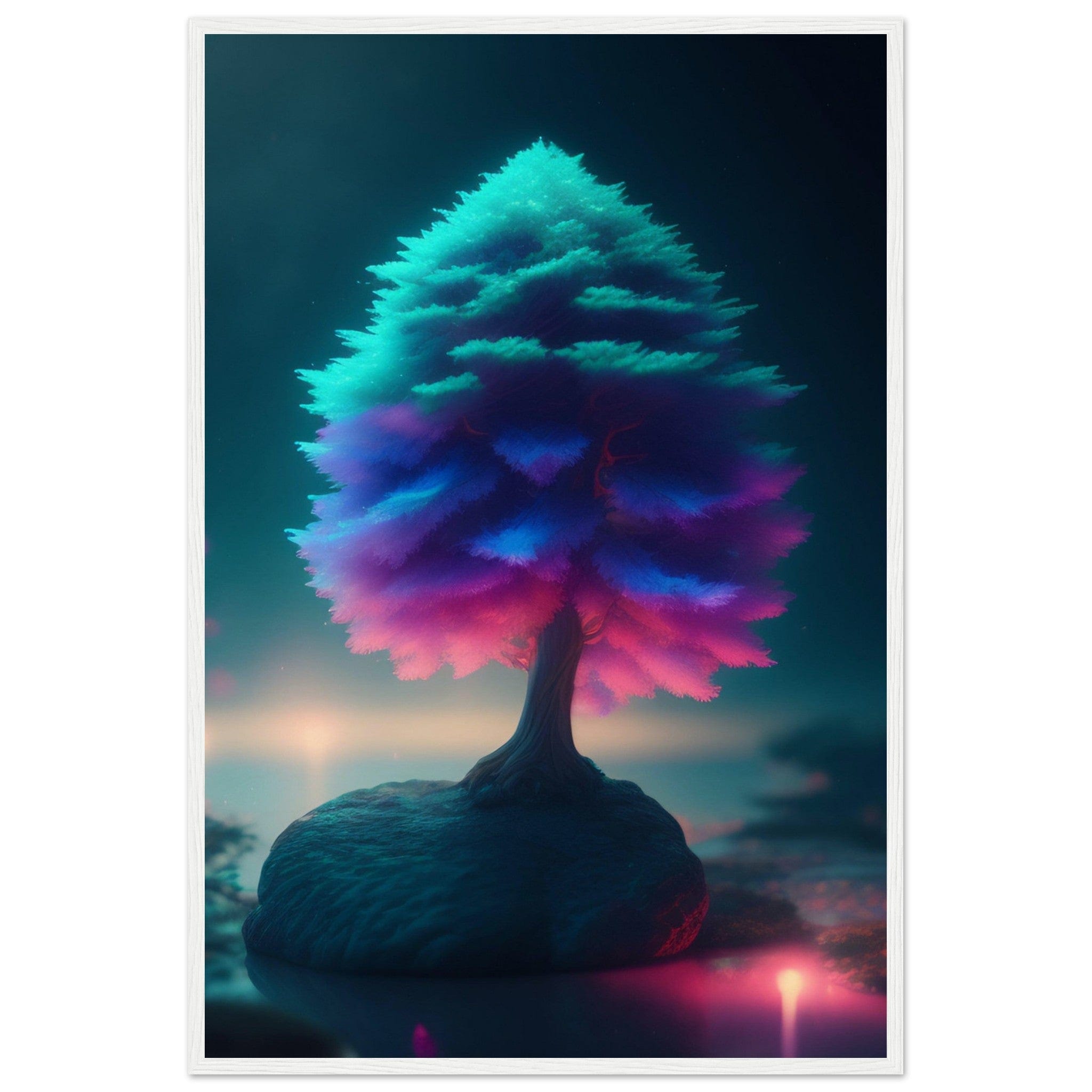 Canvanation Print Material 60x90 cm / 24x36″ / Blanc Tableau Arbre De Vie La Vie Bleu