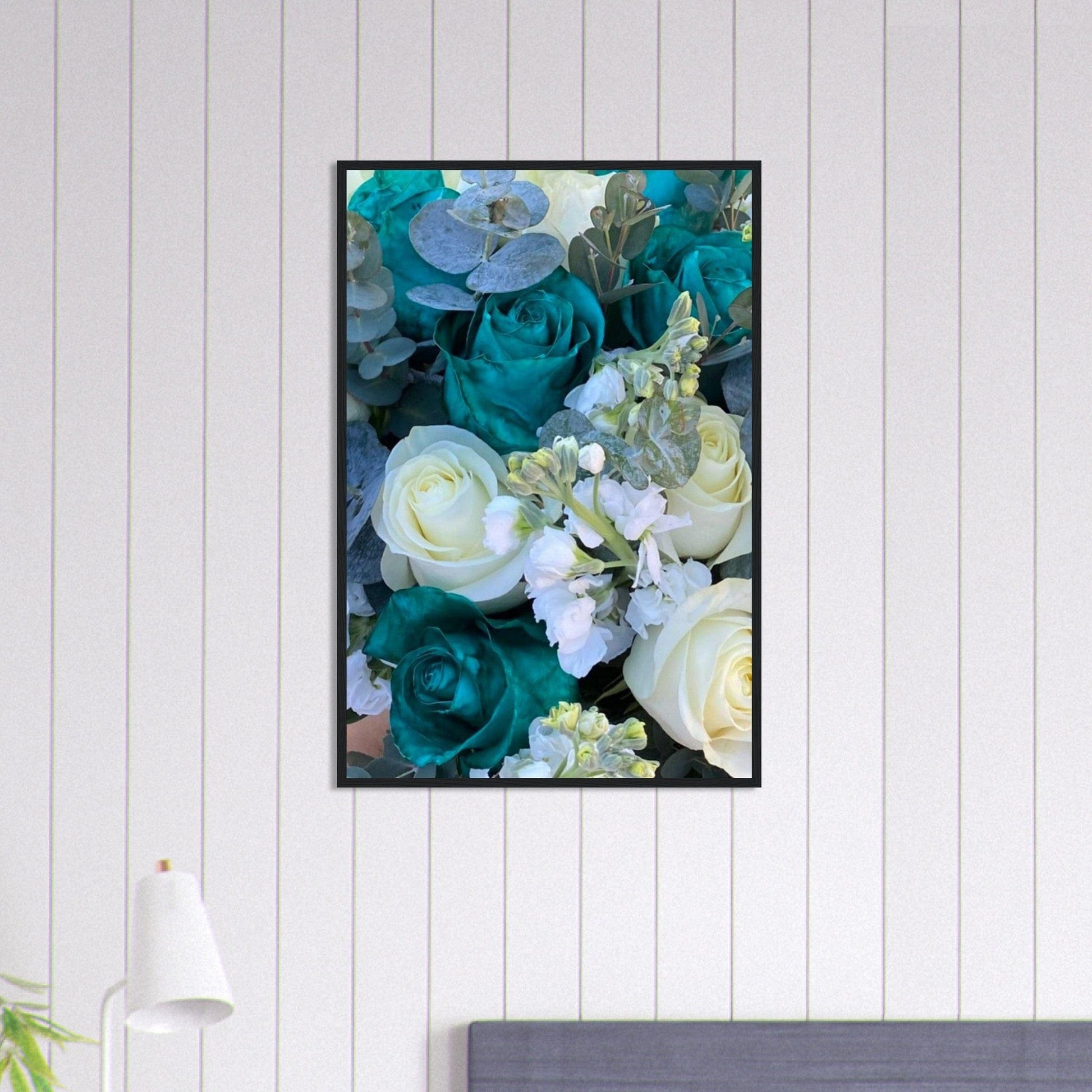 Tableau Fleur Roses Bleu Canvanation