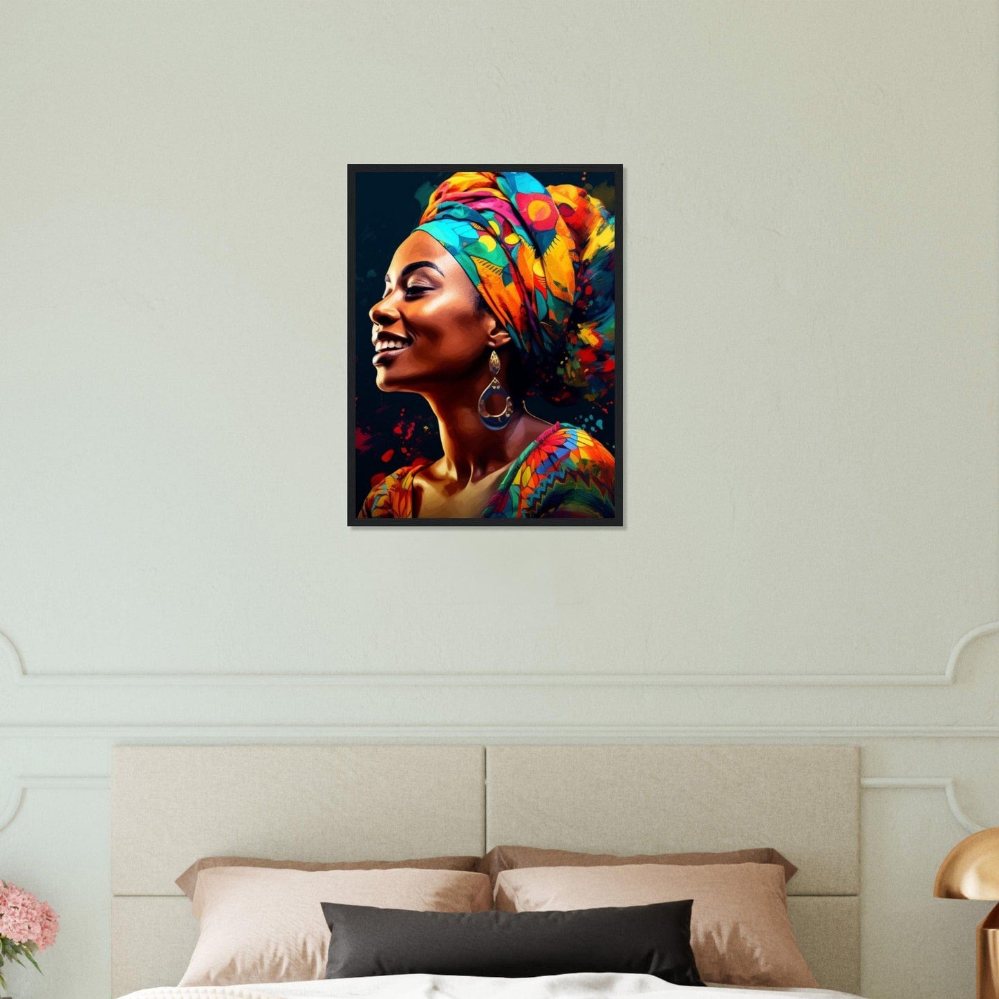 Portrait Africaine Peinture Sourire Canvanation