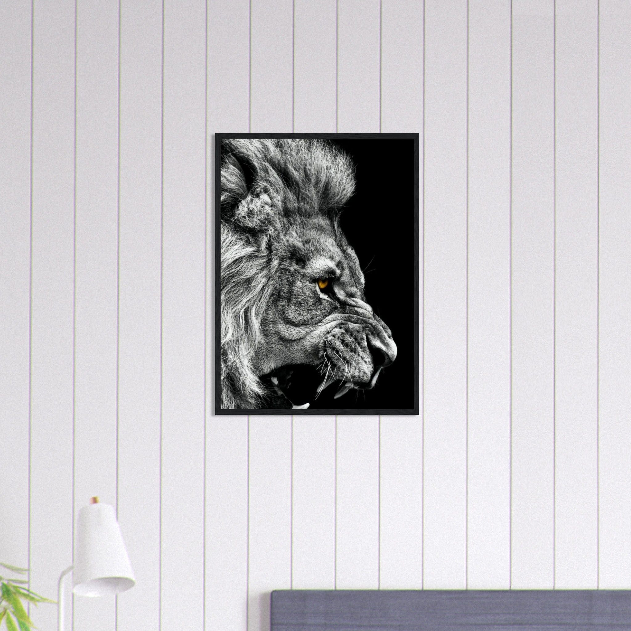 Canvanation Print Material 50x70 cm / 20x28″ Tableau Street Art Lion Noir Et Blanc