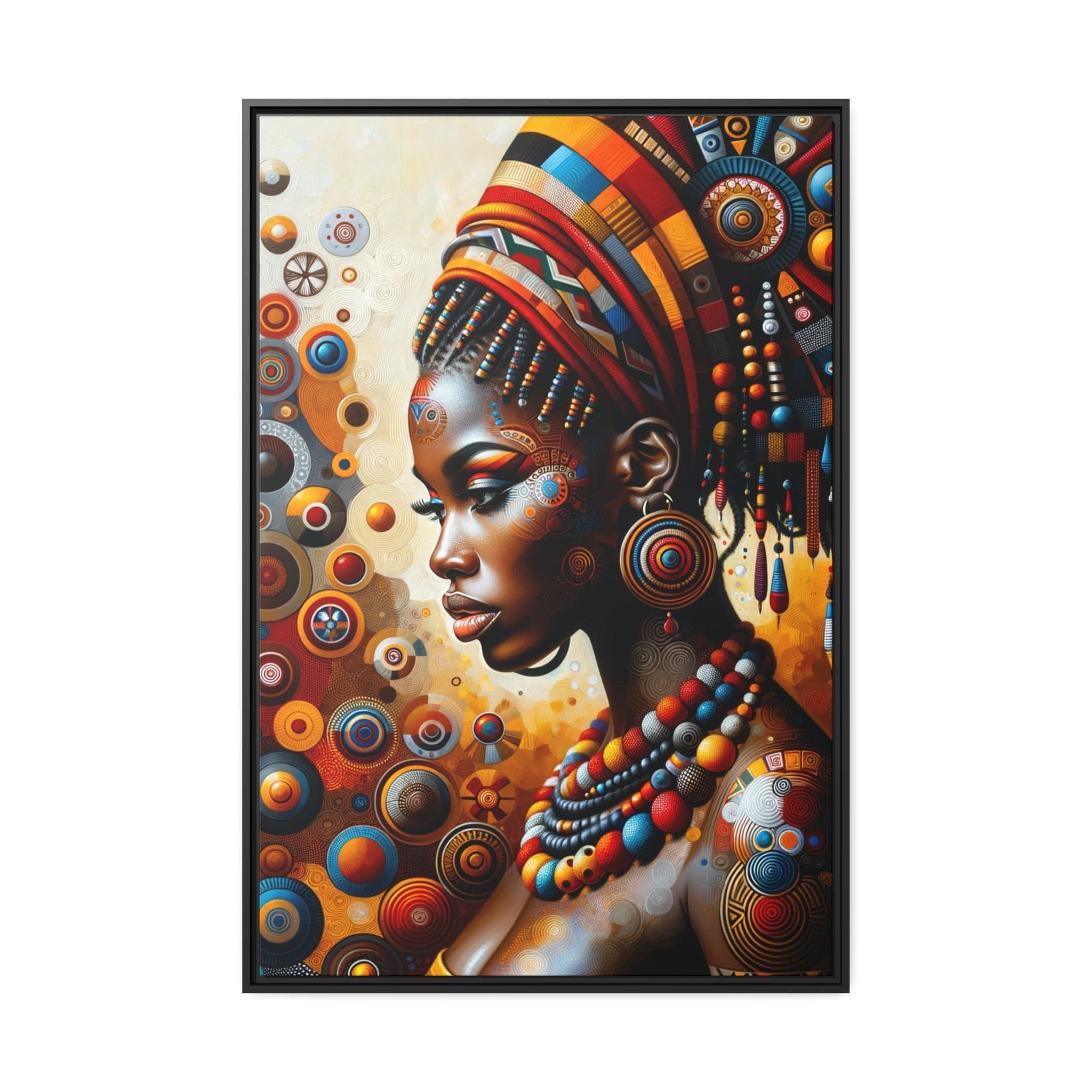 Printify Canvas 81.30 Cm″ x 121.90 Cm″ (Vertical) Tableau "Au cœur de la beauté africaine: Tableau vibrant de femmes inspirantes"