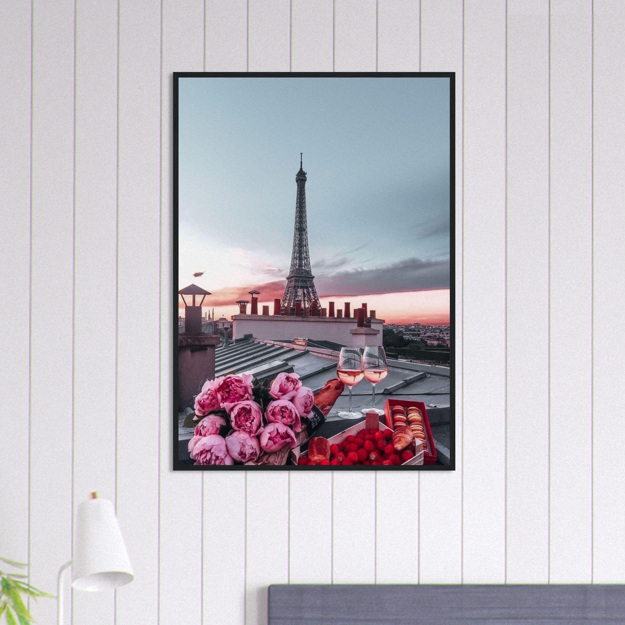 Canvanation Print Material 70x100 cm / 28x40″ Tableau Paris Toit De Paris Amoureux