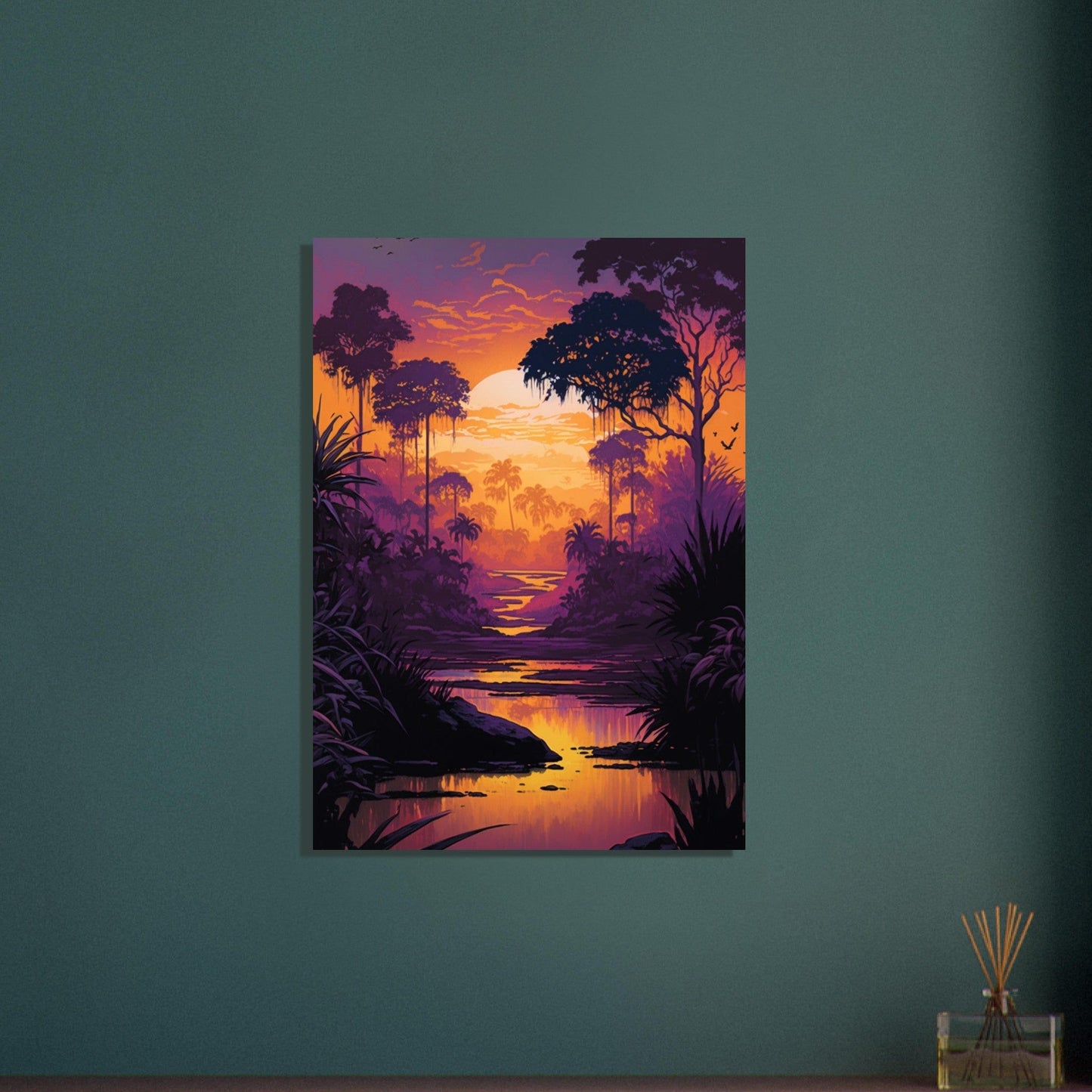 Tableau Jungle Couché De Soleil