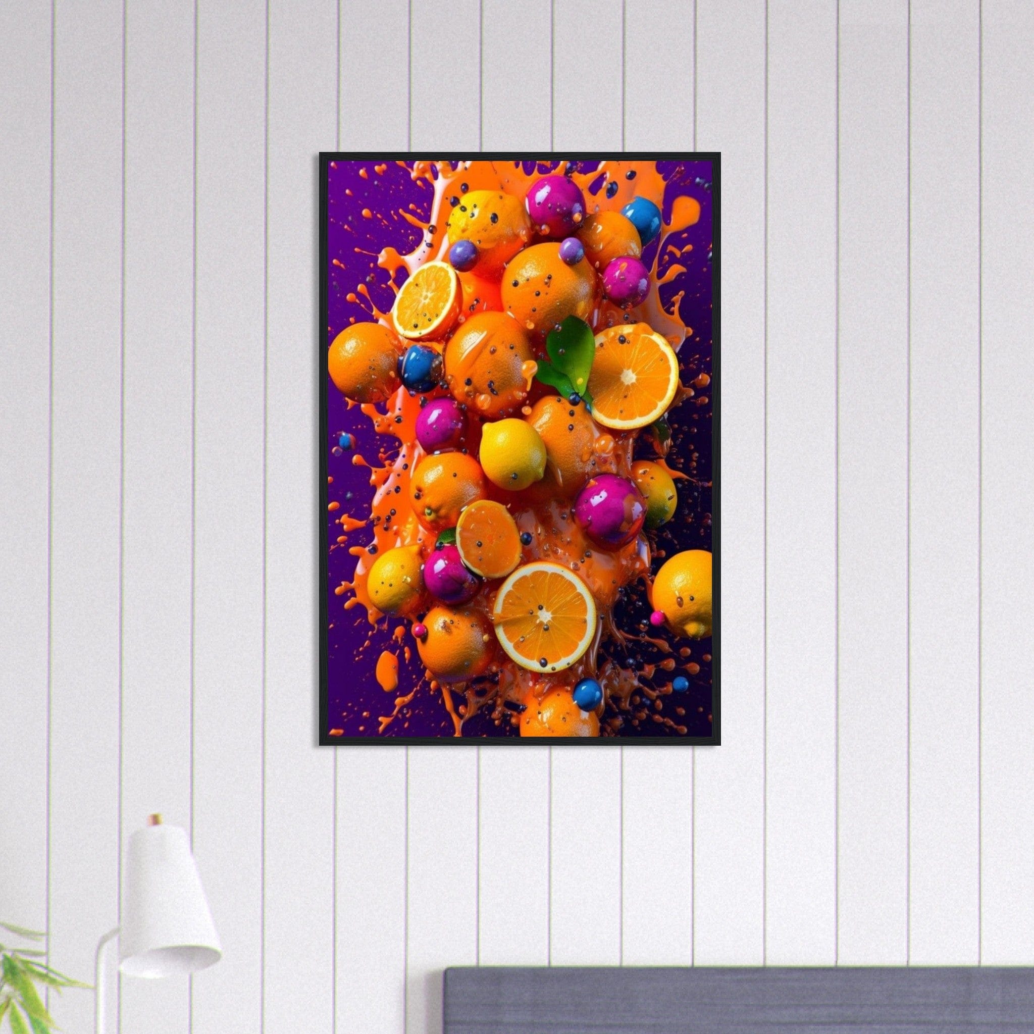 Canvanation Print Material 60x90 cm / 24x36″ Tableau Cuisine Panier De Fruit Fond Violet