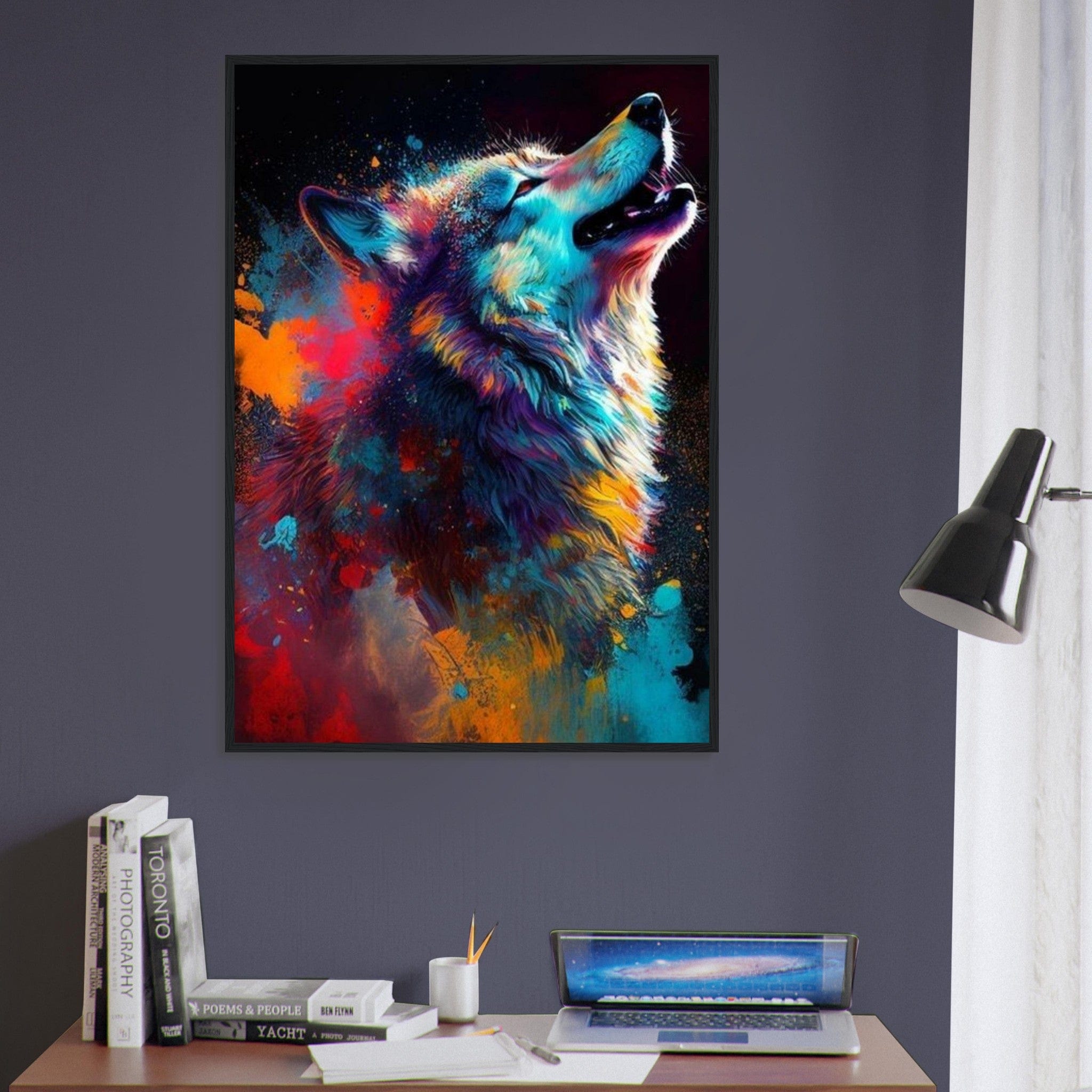 Canvanation Print Material Tableau Loup Peinture Multicolore