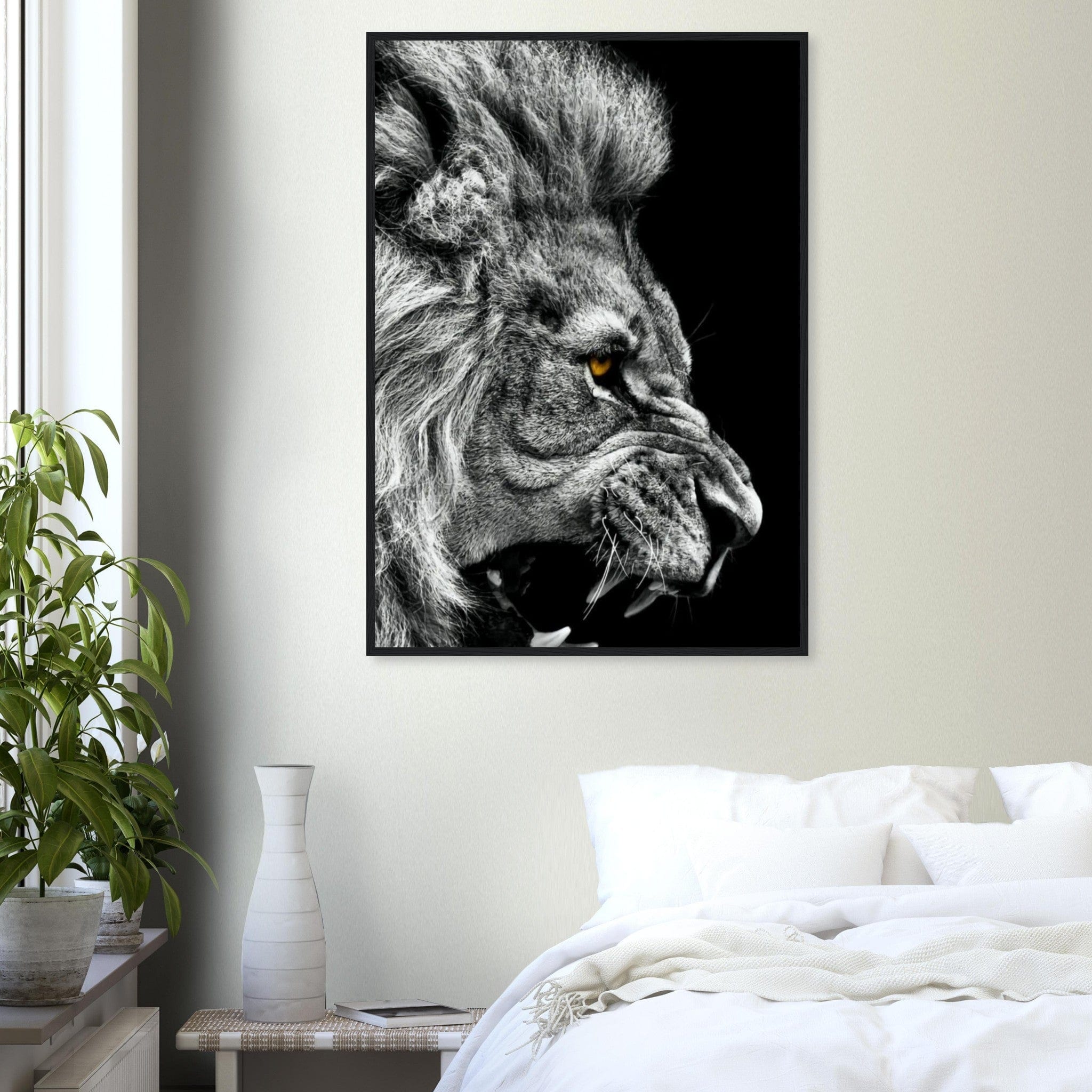 Canvanation Print Material Tableau Street Art Lion Noir Et Blanc