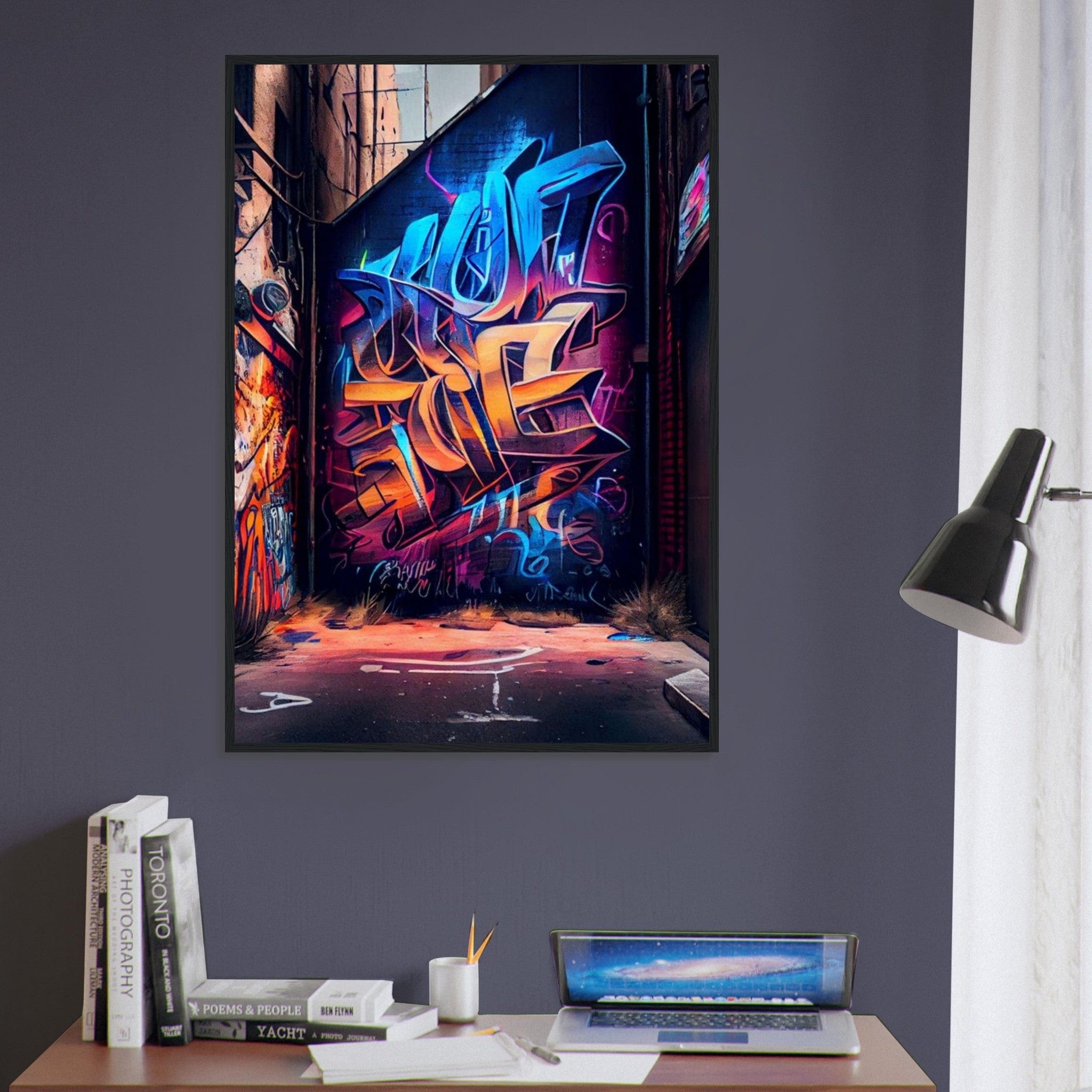 Canvanation Print Material Tableau Street Art Graffiti Bleu Et Orange