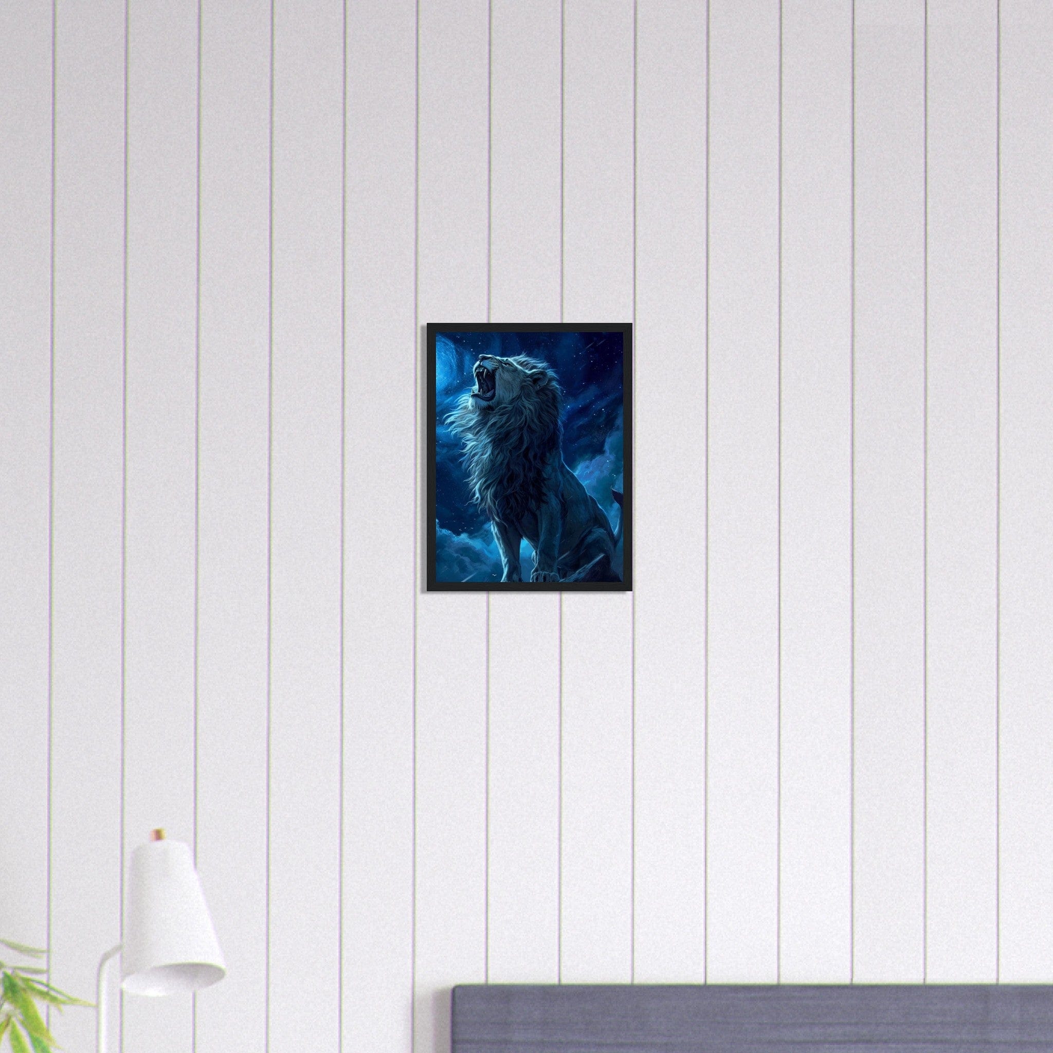 Canvanation Print Material 30x40 cm / 12x16″ Tableau Lion Xxl Bleu