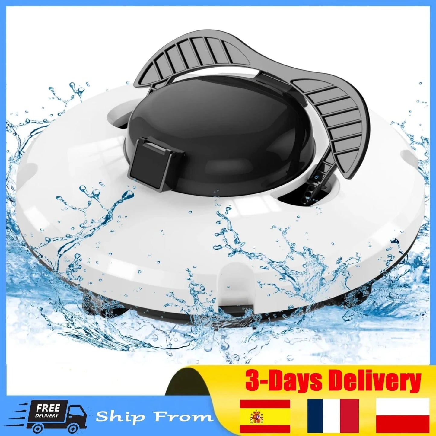 Canvanation Blanc / france Robot de piscine sans fil LED