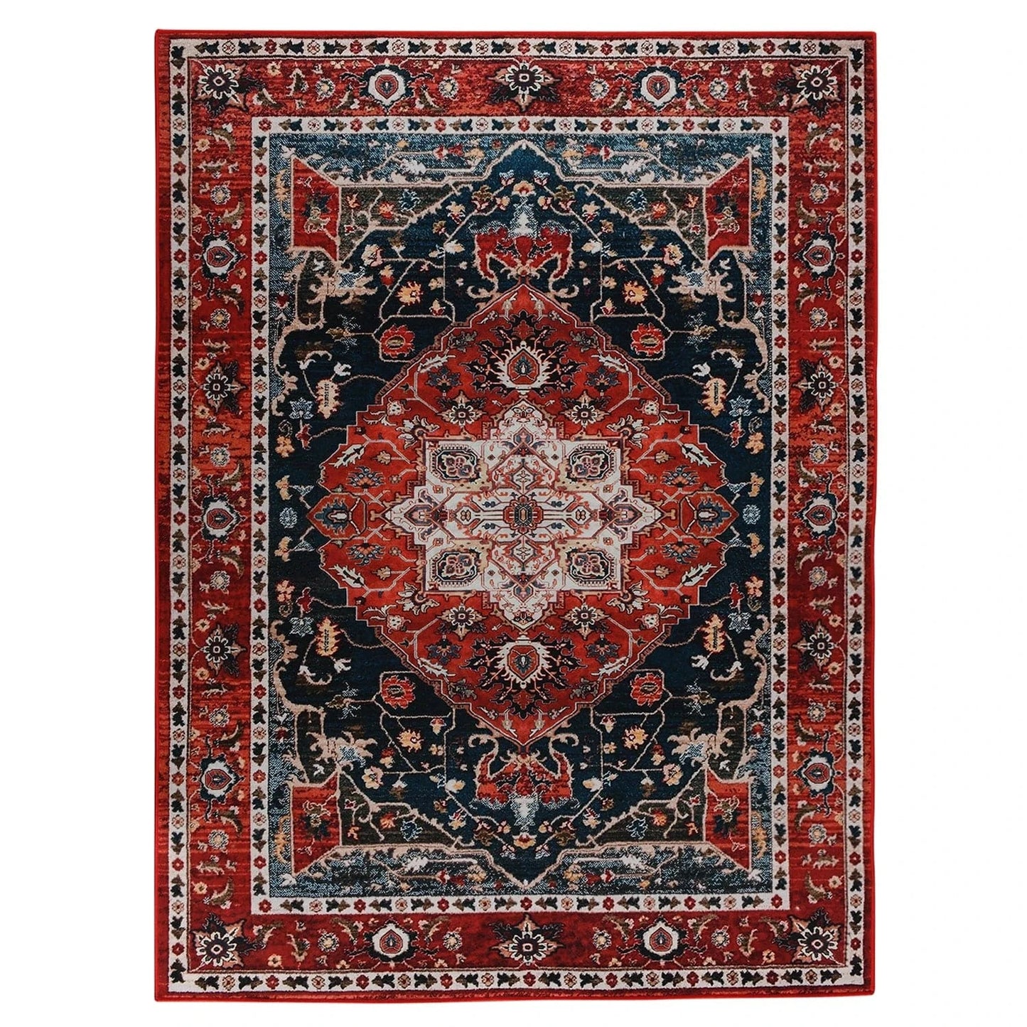 Canvanation Rouge / 153X244cm Tapis de Salon Perse – Design Tibetan avec Motif Floral Jacquard