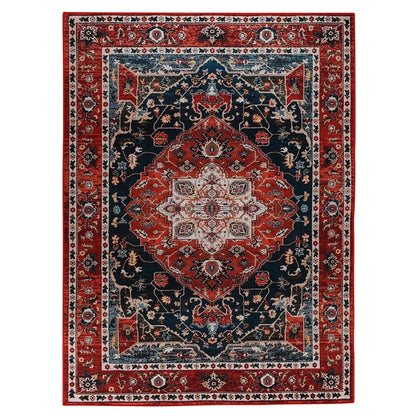 Canvanation Rouge / 153X244cm Tapis de Salon Perse – Design Tibetan avec Motif Floral Jacquard