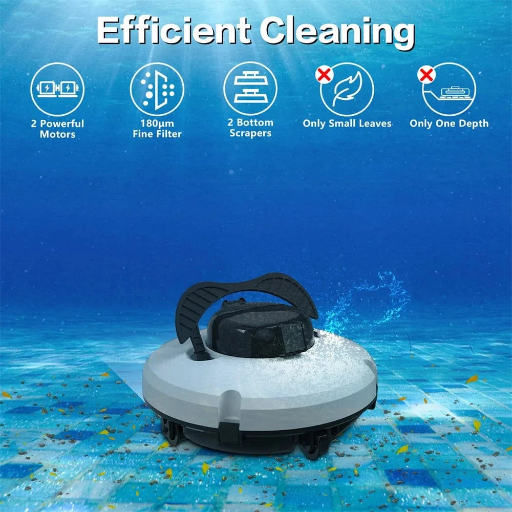 Canvanation EU / france Robot de Nettoyage de Piscine Sans Fil Automatique  – Brosse Électrique et Étanchéité IPX8