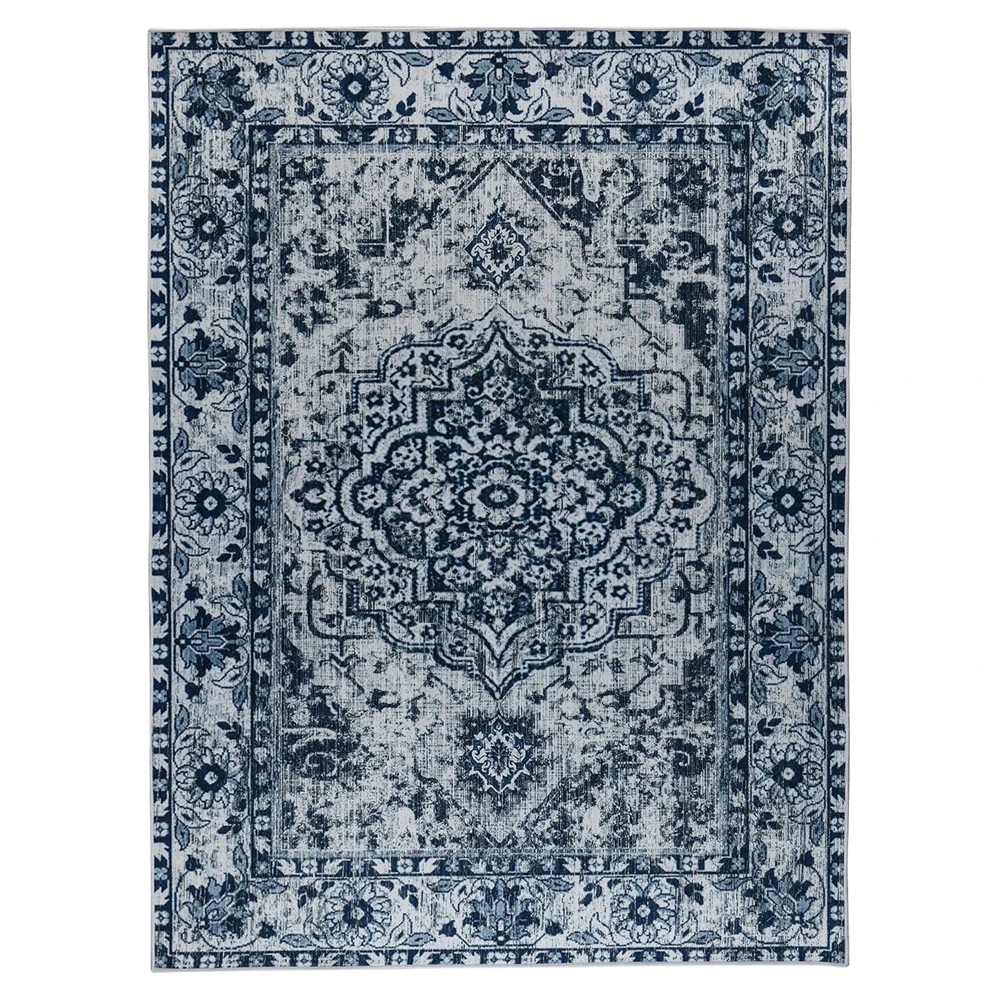 Canvanation Blanc / 153X244cm Tapis de Salon Perse – Design Tibetan avec Motif Floral Jacquard