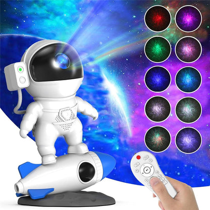 Canvanation Blanc Bluetooth intégré + 15 Sons  1 Projecteur Astronaute Galaxy
