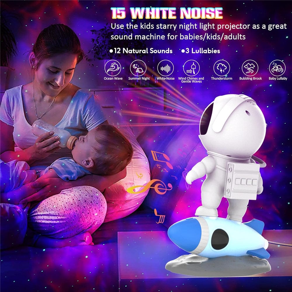 Canvanation Blanc Bluetooth intégré + 15 Sons  1 Projecteur Astronaute Galaxy