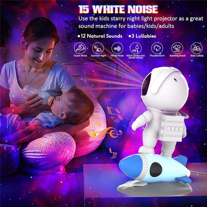 Canvanation Blanc Bluetooth intégré + 15 Sons  1 Projecteur Astronaute Galaxy