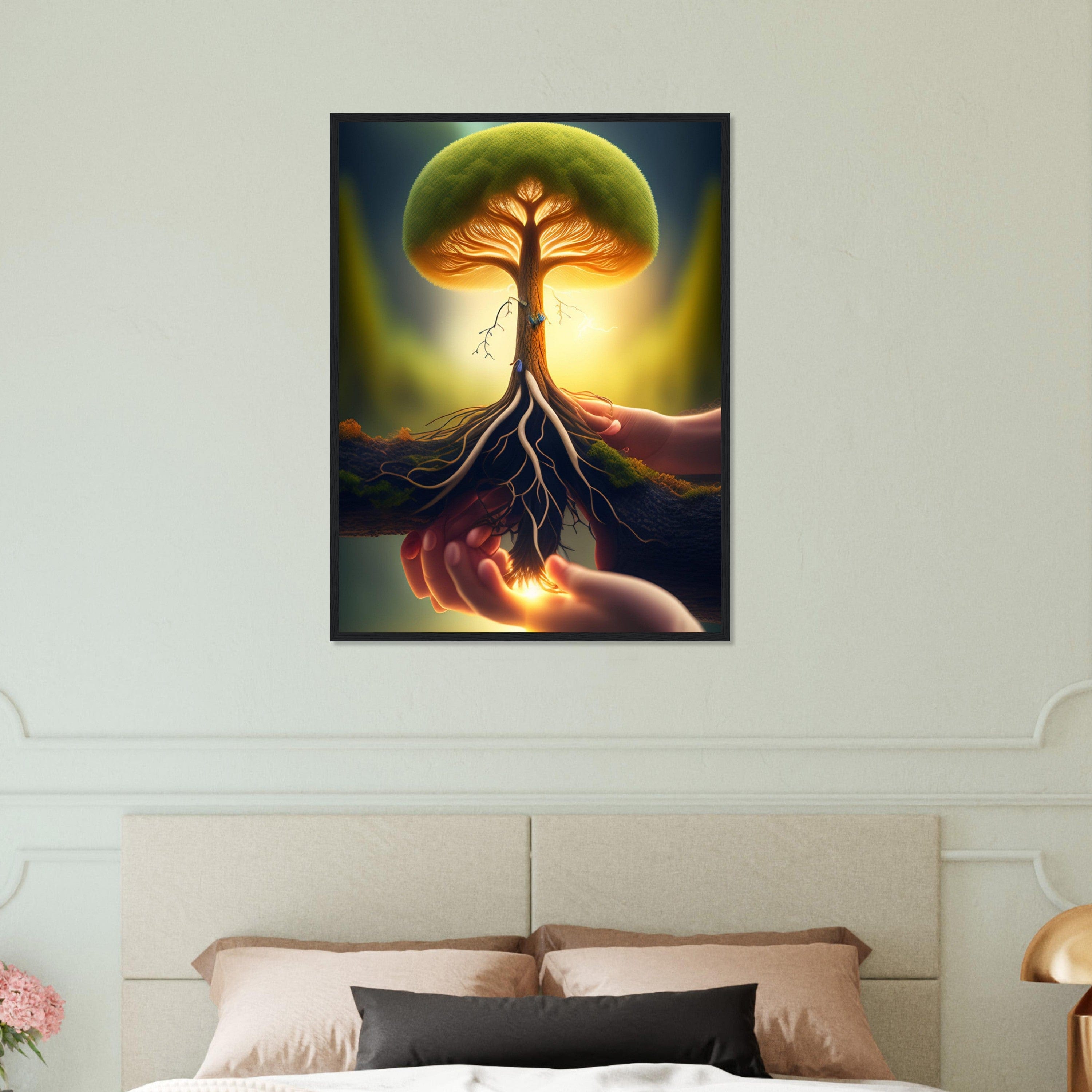 Canvanation Print Material Tableau Arbre De Vie Mains