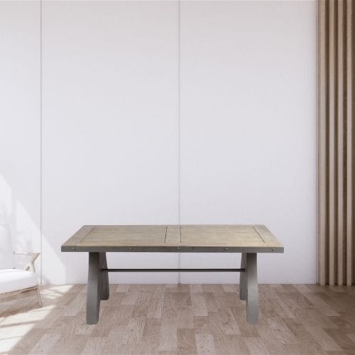 Canvanation Table basse industrielle en bois de manguier et métal finition gunmetal