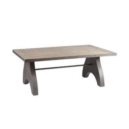 Canvanation Table basse industrielle en bois de manguier et métal finition gunmetal