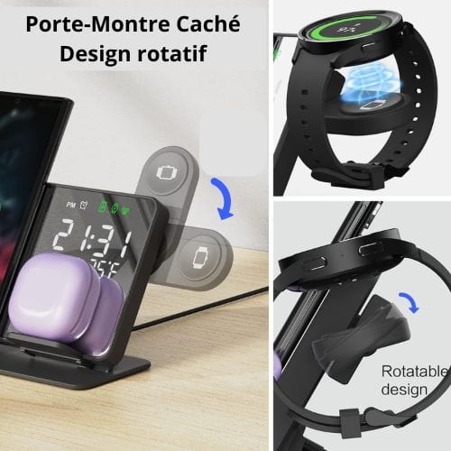 Canvanation Station de Charge Sans Fil 3 en 1 pour Samsung Galaxy