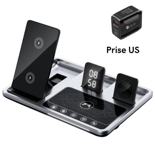 Canvanation 4 en 1 Prise US Chargeur Induction 4 en 1 pour Iphone