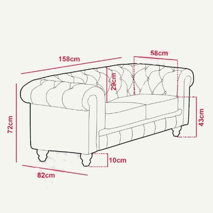 Canvanation Canapé Chesterfield Confortable 2 places en PU Noir
