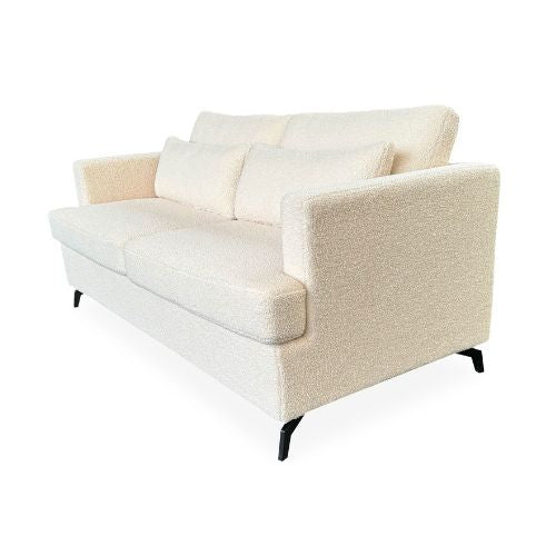 Apportez une touche de confort et de modernité à votre salon avec notre canapé 2 places convertible express. Son design élégant et son revêtement en tissu bouclette ultra doux en font un choix idéal pour ceux qui recherchent à la fois style et fonctionnalité.

Un canapé polyvalent et pratique
Ce canapé se transforme en un lit douillet de 130x180 cm en un clin d'œil grâce à son mécanisme de conversion express. Parfait pour les petits espaces ou les invités de passage, il offre un confort optimal à tout momen