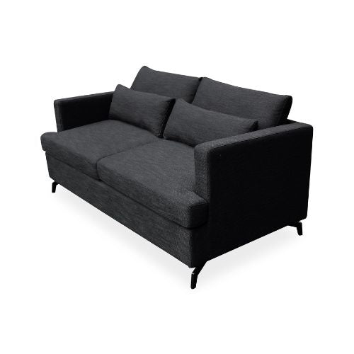 Canapé 2 places convertible express noir - Confort et style moderne pour votre salon