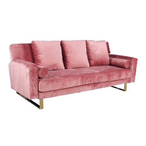 Canapé Convertible Velours Rose - Design Moderne, Confort Exceptionnel et Touche de Luxe