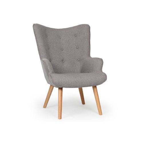 Canvanation Fauteuil et Pouf Gris Clair – Duo Scandinave Confortable et Élégant