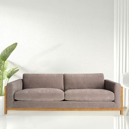 Canvanation Canapé 3 Places Marron – Design Moderne et Élégant avec Pieds en Bois Miel