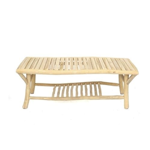 Canvanation Table Basse en Teak Massif Fait-Main – Ambiance Naturelle et Élégante pour Intérieur et Extérieur