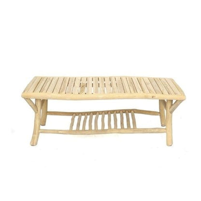 Canvanation Table Basse en Teak Massif Fait-Main – Ambiance Naturelle et Élégante pour Intérieur et Extérieur