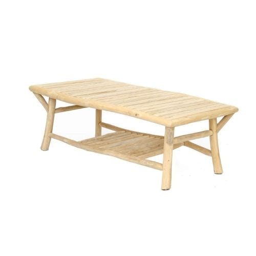 Canvanation Table Basse en Teak Massif Fait-Main – Ambiance Naturelle et Élégante pour Intérieur et Extérieur