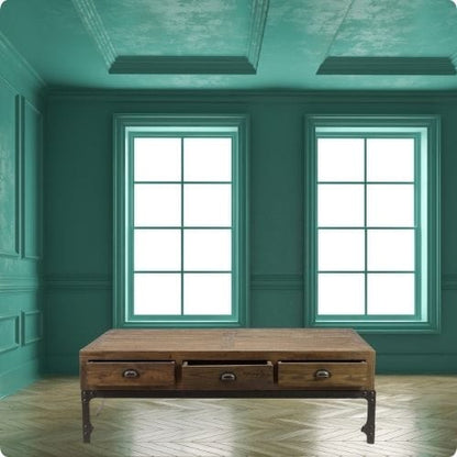 Canvanation Table Basse Industrielle en Bois Recyclé et Métal : Style Authentique et Durable