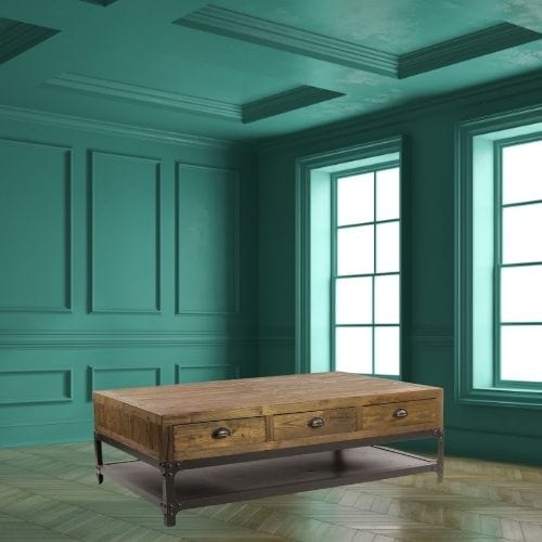 Canvanation Table Basse Industrielle en Bois Recyclé et Métal : Style Authentique et Durable