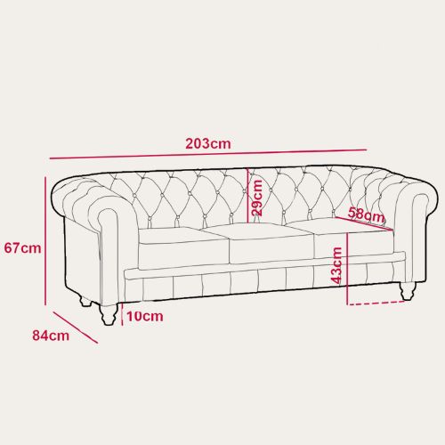 Canapé Chesterfield 3 Places en Velours Gris clair – Élégance et Confort au Rendez-vous