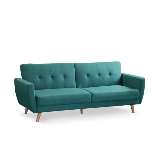 Canapé Clic-Clac Convertible en Tissu Bleu Vert – Style Scandinave et Confort