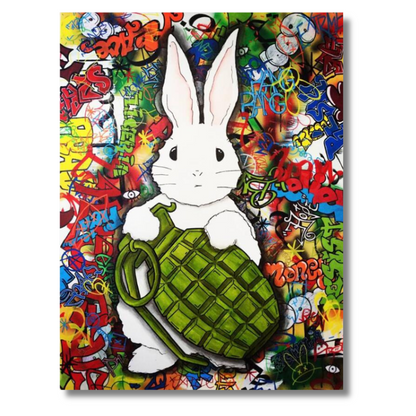 Tableau Street Art Lapin - Canvanation