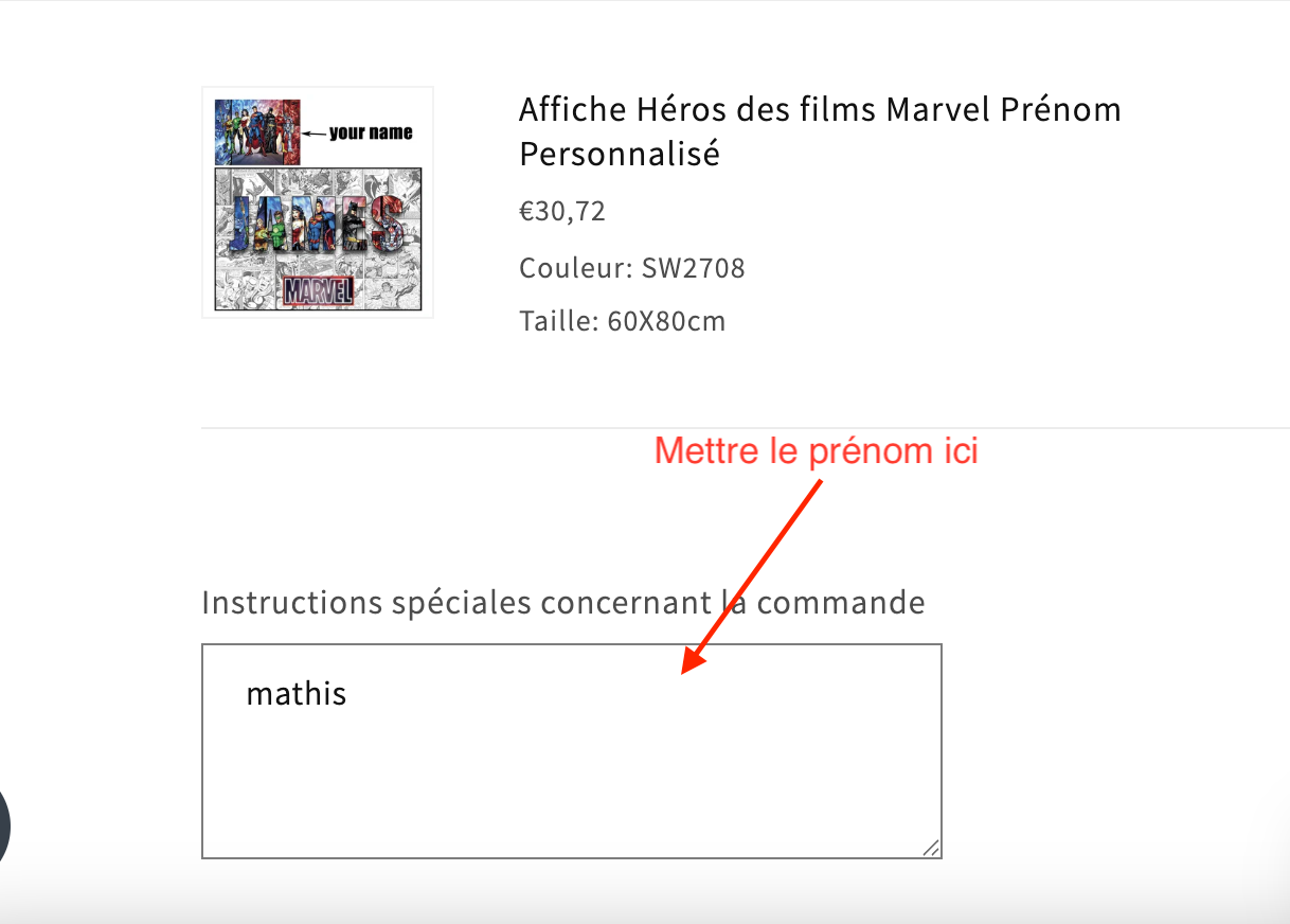 Personalisierter Rahmen mit Vornamen aus „Heroes of Marvel“-Filmen