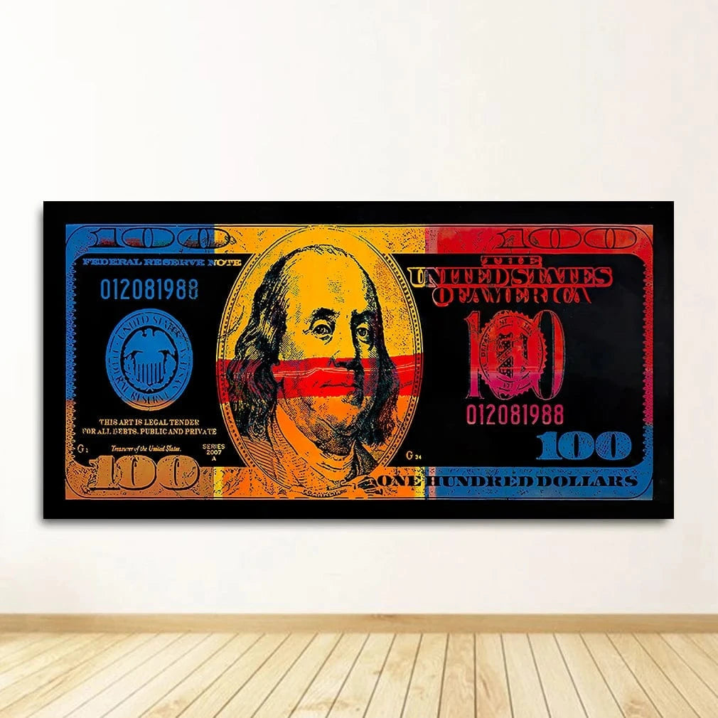 Canvanation 9036XX12 / 60x120cm Affiche Pop Art Billet De Banque Benjamin Franklin