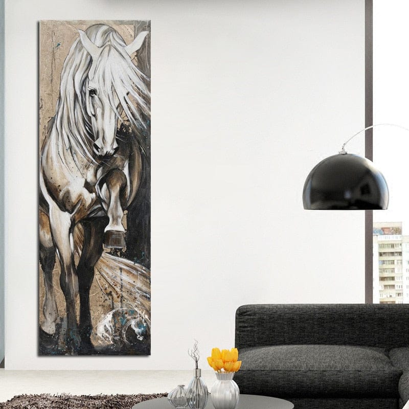 Tableau Cheval moderne Blanc