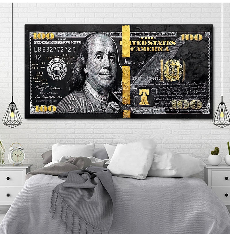 Affiche Pop Art Billet De Banque Benjamin Franklin