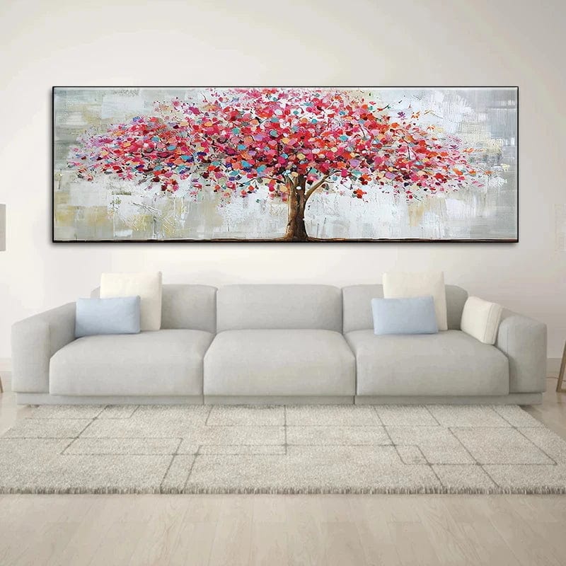 Poster Arbre De Vie Rouge Dessin Branches du Destin