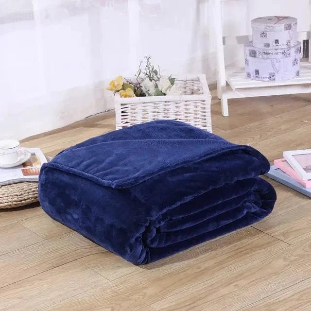 Canvanation Bleu Foncé / 150X200CM 58X78Inch Plaid Polaire Noir – Ultra-Doux, Anti-Boulochage et Portable pour Adultes