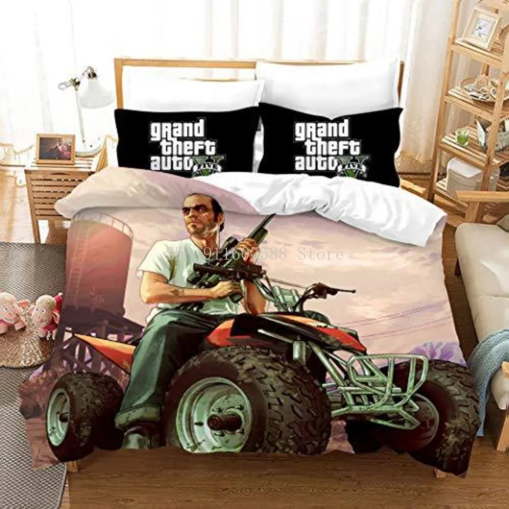 Housse De Couette - Video Game GTA V Set 3D, Grand Theft Auto 5