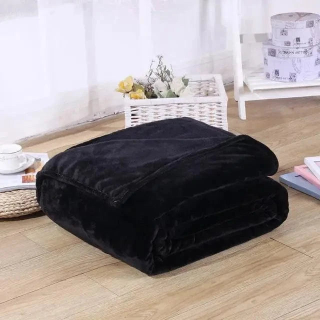Canvanation Noir / 100X140CM 40X55Inche Plaid Polaire Noir – Ultra-Doux, Anti-Boulochage et Portable pour Adultes