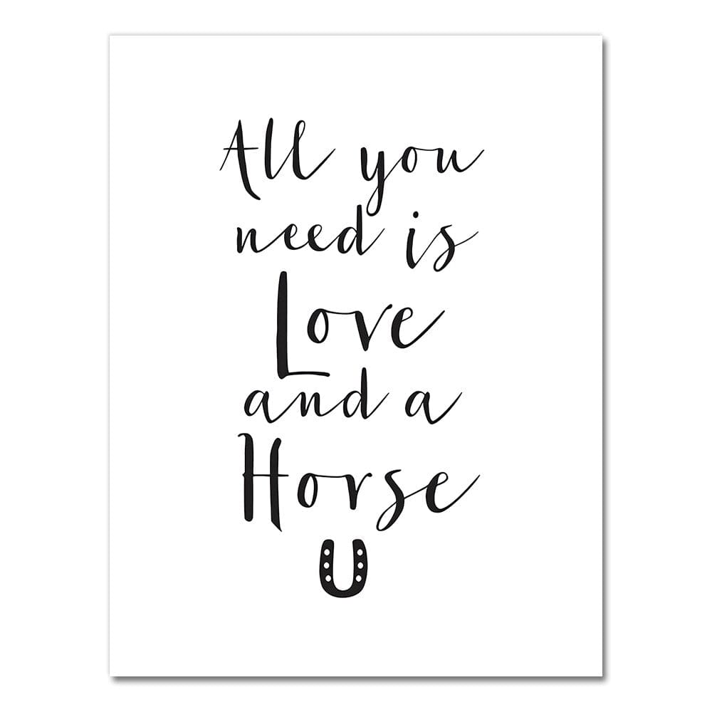 Canvanation A4 21x30cm / 2734-03 Affiche Chevaux Couple Noir Et Blanc